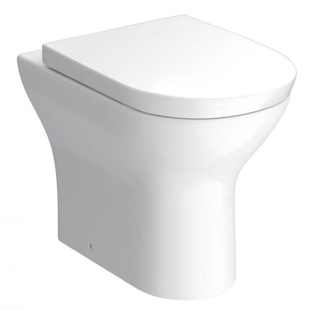 Kartell K-Vit Project Round Back to Wall Toilet & Soft Close Seat - White POT870