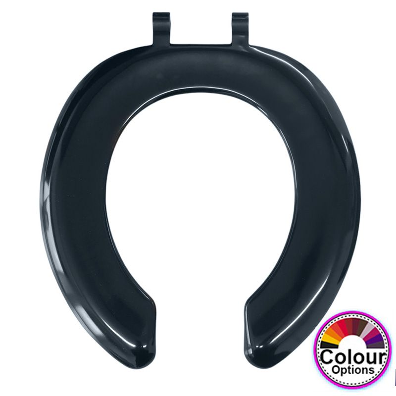 Celmac Crescent Adult A Standard Close Toilet Seat Only With Plastic Hinge Black SCR51BL