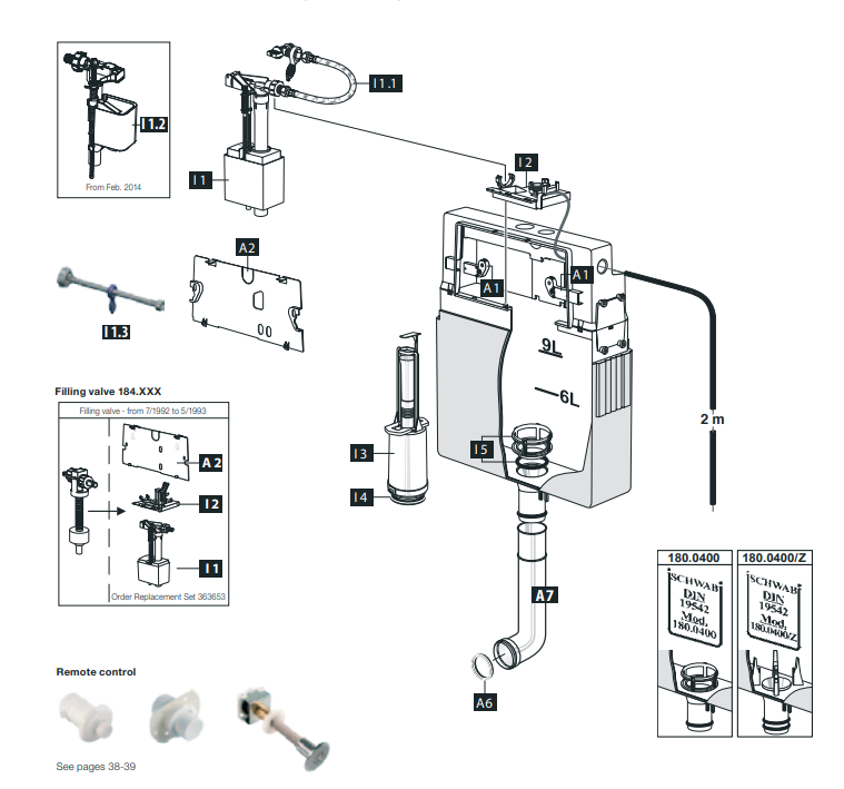 Schwab Concealed flushing cistern 184.xxx