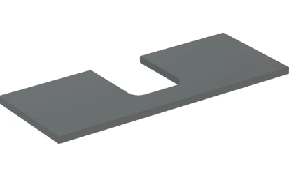 Geberit ONE washtop, central cut-out, for lay-on washbasin, bowl shape: B=120cm, H=3cm, T=47cm, lava / matt coated  505.275.00.3