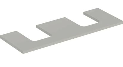 Geberit ONE washtop, double cut-out, for lay-on washbasin, bowl shape: B=135cm, H=3cm, T=47cm, greige / matt coated  505.276.00.7