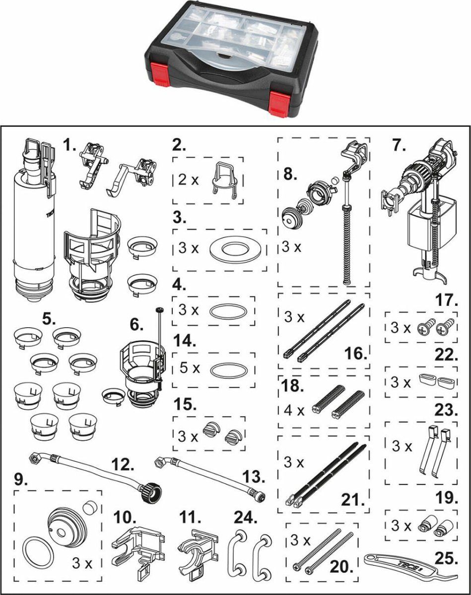 TECE spare parts Seal set for TECE filling valve Spare parts Order No 9820009