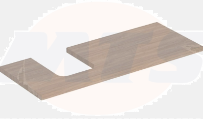 Geberit ONE washtop, left cut-out, for lay-on washbasin, bowl shape: B=120cm, H=3cm, T=47cm, oak / wood-textured melamine  505.295.00.5