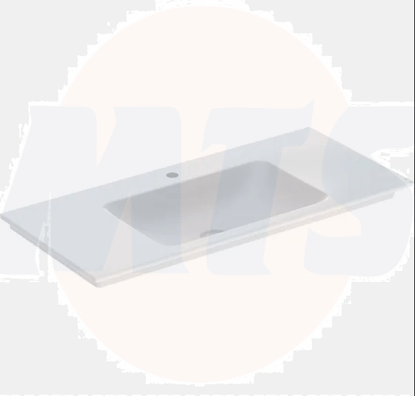 Geberit ONE vanity basin, vertical outlet: B=105cm, T=48cm, Tap hole=central, Overflow=without, white / KeraTect  505.010.01.4