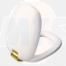 Vitra Plural Toilet Seat  Gold Color Metal Hinged  Soft Close  Easily Removable  White 126-003-019