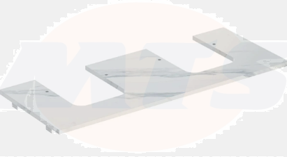 Geberit ONE washtop, double cut-out, stoneware, for lay-on washbasin, bowl shape: B=120cm, H=2cm, T=47cm, marble look white / matt  505.175.00.1