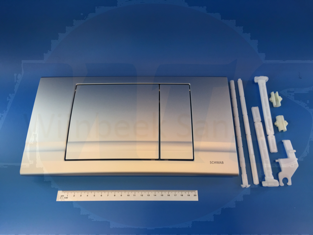 Schwab operation plate Riva Duo matt chrome 227678