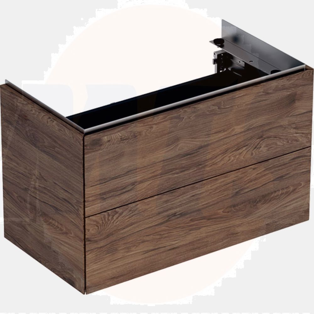 ONE cabinet for washbasin, with two drawers: B=74.5cm, H=46.5cm, T=39.5cm, black walnut / real wood veneer  500.381.00.1