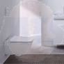 Geberit Smyle Square set of wall-hung WC, washdown, shrouded, Rimfree, with WC seat, overlapping lid: white  500.683.00.2