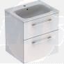 Selnova Square 55 cm Slim Basin & Two Drawer Vanity Unit, White 501.232.00.1