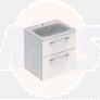 Selnova Square 60 cm Slim Basin & Two Drawer Vanity Unit, White  501.236.00.1