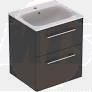 Selnova Square 60 cm Slim Basin & Two Drawer Vanity Unit, Lava  501.237.00.1