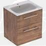 Selnova Square 60 cm Slim Basin & Two Drawer Vanity Unit, Hickory 501.238.00.1