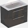 Selnova Square 80 cm Slim Basin & Two Drawer Vanity Unit, Lava 501.241.00.1