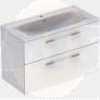 Selnova Square 100 cm Slim Basin & Two Drawer Vanity Unit, White  501.244.00.1