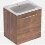 Selnova Square 60 cm Slim Basin & One Door Vanity Unit, Hickory  501.254.00.1