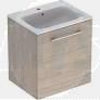 Selnova Square 60 cm Slim Basin & One Door Vanity Unit, Light Hickory 501.255.00.1