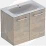 Selnova Square 80 cm Slim Basin & Two Door Vanity Unit, Light Hickory 501.259.00.1