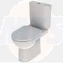 Geberit Selnova set of floor-standing WC with close-coupled exposed cistern, horizontal outlet, semi-shrouded, with WC seat: white  501.754.00.6