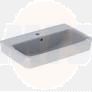 Geberit Selnova Compact washbasin: B=65cm, T=40cm, Tap hole=without, Overflow=visible  501.892.00.7