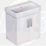 Geberit Selnova Compact cabinet for washbasin, with two doors and service space: B=59.7cm, H=60.5cm, T=39.7cm, matt coated / white, white / high-gloss coated  501.956.01.1