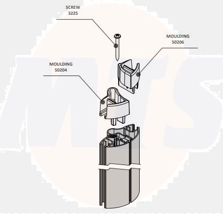 Coram Standard Folding Bath Screen  SFD4CUC Moulding Block 50204