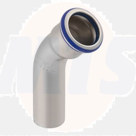 Geberit Mapress Stainless Steel bend 45° with plain end, FKM, blue, 54 / 50248