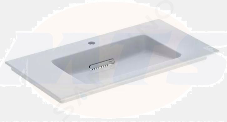 Geberit ONE vanity basin, horizontal outlet: B=90cm, T=48cm, Tap hole=central, Overflow=without, white / KeraTect, glossy white   505.006.00.1