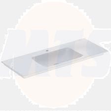 Geberit ONE vanity basin, vertical outlet: B=120cm, T=48cm, Tap hole=central, Overflow=without, white / KeraTect  505.010.01.5