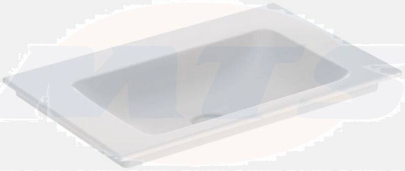 Geberit ONE vanity basin, vertical outlet: B=75cm, T=48cm, Tap hole=without, Overflow=without, white / KeraTect  505.011.01.2