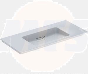 Geberit ONE vanity basin, horizontal outlet: B=105cm, T=48cm, Tap hole=without, Overflow=without, white / KeraTect, glossy white   505.014.00.1