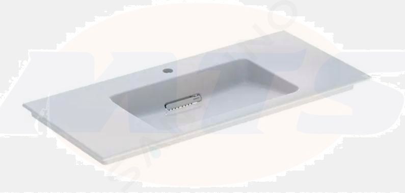 Geberit ONE vanity basin, horizontal outlet: B=105cm, T=48cm, Tap hole=central, Overflow=without, white / KeraTect, glossy white   505.015.00.1