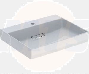 Geberit ONE washbasin, horizontal outlet: B=60cm, T=48cm, Tap hole=central, Overflow=without, white / KeraTect, glossy white   505.034.00.1