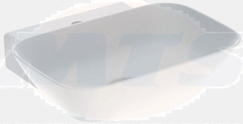 Geberit ONE lay-on washbasin, bowl shape, vertical outlet: B=50cm, T=42.5cm, Tap hole=central, Overflow=without, white / KeraTect  505.041.01.6