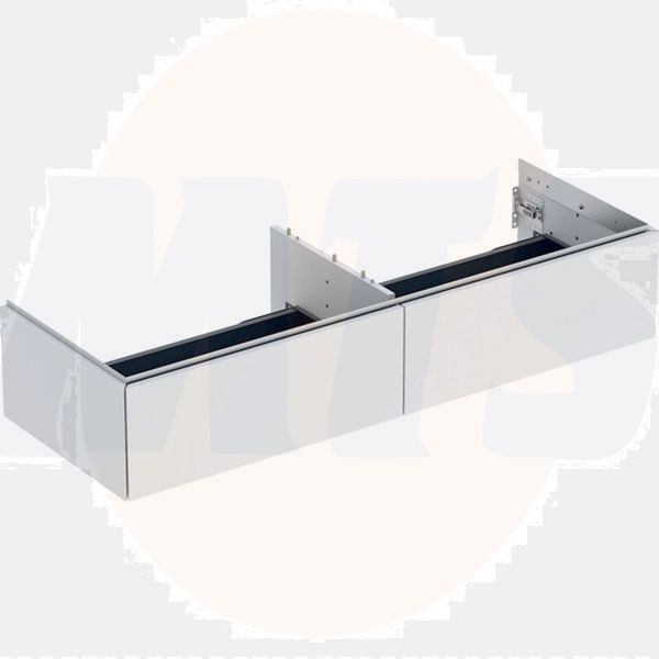 Geberit ONE cabinet for washbasin, with two drawers: Washbasin width=135cm, H=26.6cm, T=47cm, white / high-gloss coated  505.076.00.1