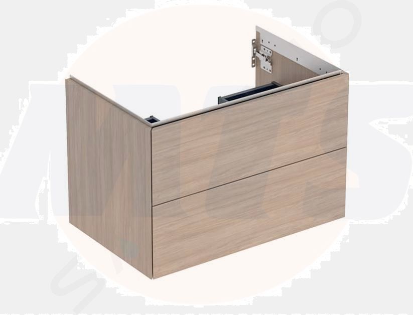 Geberit ONE cabinet for washbasin, with two drawers: Washbasin width=75cm, H=50.4cm, T=47cm, oak / wood-textured melamine  505.262.00.5
