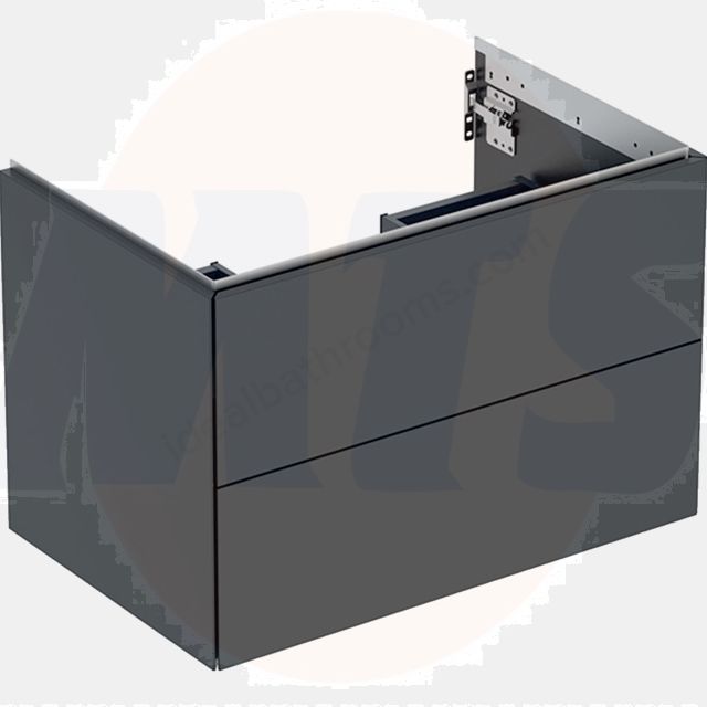 Geberit ONE cabinet for washbasin, with two drawers: Washbasin width=75cm, H=50.4cm, T=47cm, black / matt coated  505.262.00.8