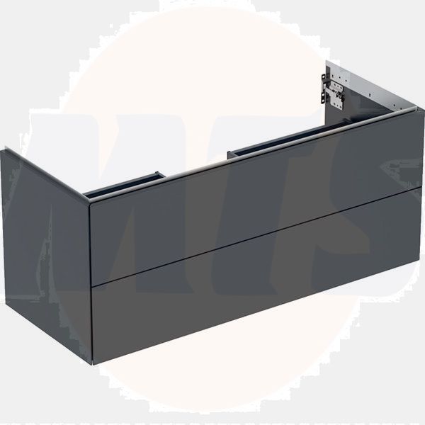 Geberit ONE cabinet for washbasin, with two drawers: Washbasin width=120cm, H=50.4cm, T=47cm, black / matt coated  505.265.00.8
