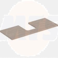 Geberit ONE washtop, central cut-out, for lay-on washbasin, bowl shape: B=120cm, H=3cm, T=47cm, oak / wood-textured melamine  505.275.00.5