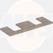 Geberit ONE washtop, double cut-out, for lay-on washbasin, bowl shape: B=135cm, H=3cm, T=47cm, hickory / wood-textured melamine  505.276.00.6