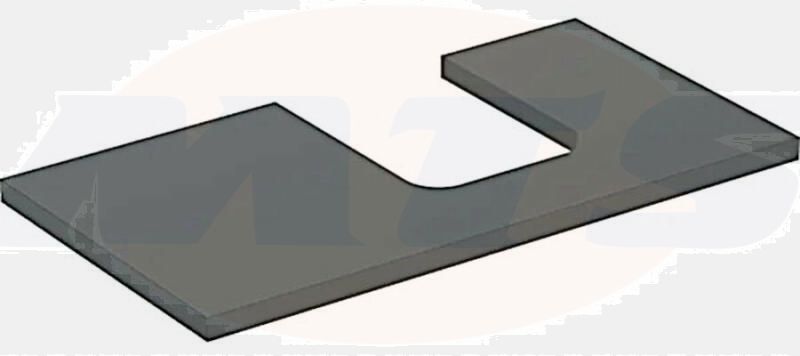 Geberit ONE washtop, right cut-out, for lay-on washbasin, bowl shape: B=90cm, H=3cm, T=47cm, lava / matt coated  505.313.00.3