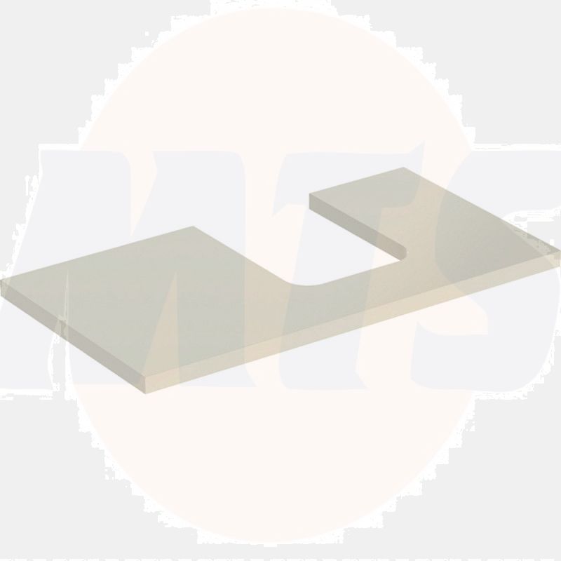 Geberit ONE washtop, right cut-out, for lay-on washbasin, bowl shape: B=90cm, H=3cm, T=47cm, sand grey / high-gloss coated  505.313.00.4