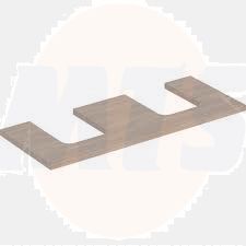 Geberit ONE washtop, double cut-out, for lay-on washbasin, bowl shape: B=120cm, H=3cm, T=47cm, oak / wood-textured melamine  505.335.00.5