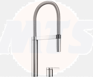 Blanco Culina-S Duo two hole kitchen mixer silk gloss stainless steel 519783