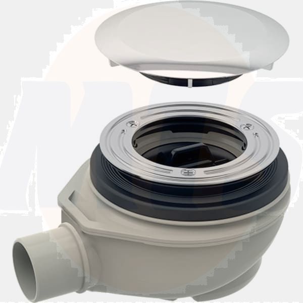 90 shower tray drain 150554211 high-gloss chrome-plated with drain cover, water seal height 50mm, outlet made of PP 150554211