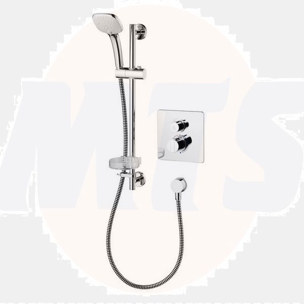 Ideal Standard  Easybox Slim BI thermostatic shower pack with square faceplate and Idealrain Cube M3 kit  A5959AA