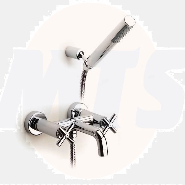 Roca  Loft wall-mounted bath-shower mixer with handset, hose and bracket A5A0143C00