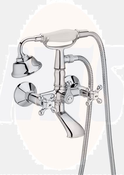 Roca  Carmen twin lever wall-mounted bath-shower mixer with kit A5A014BC00
