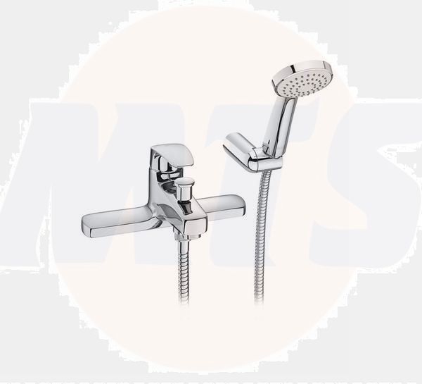 Roca  Monodin deck-mounted bath-shower mixer with handset, hose and bracket A5A1807C00