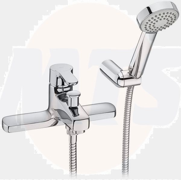Roca  L20 deck-mounted bath-shower mixer with handset, hose and bracket A5A1809C00